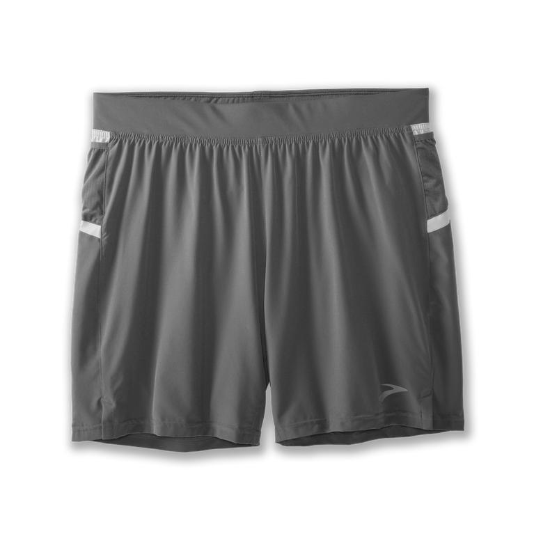 Brooks Sherpa 7 2-in-1 Running Shorts - Men's - Steel/Ash/grey (75836-DYLB)